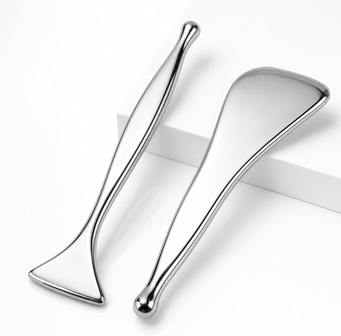 2-Pack 2-in-1 Acupressure Massage Pen Set, Stainless Steel Gua Sha Scraper & by Unknown