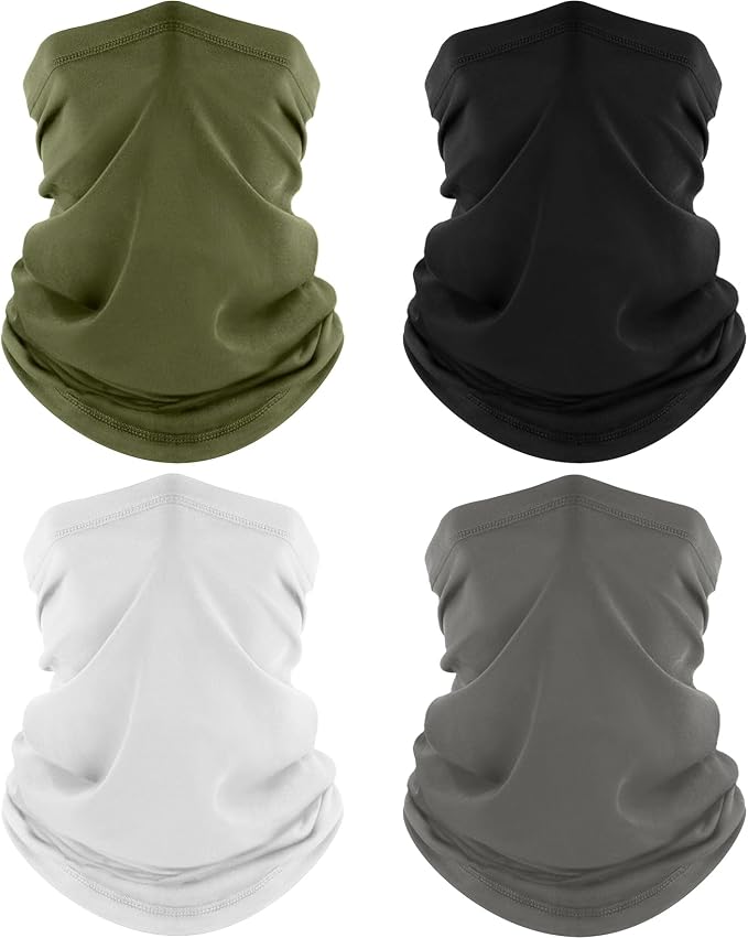 ROXUN 4 Pack Neck Gaiter, Cooling Breathable Face Mask UV Protection Scarf by Roxun