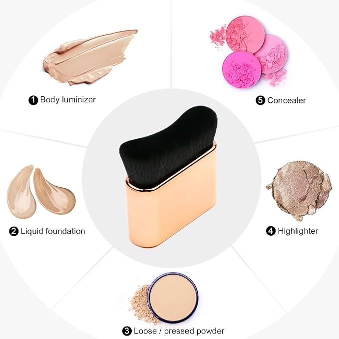UNIMEIX Self Tanner Brush Sunscreen Body Makeup Brush Kabuki Blend Applicator - Image 4