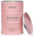 M&SENSE Wild Rose Natural Scented Candle, 70 Hours Long Lasting Soy Candles by MSENSE