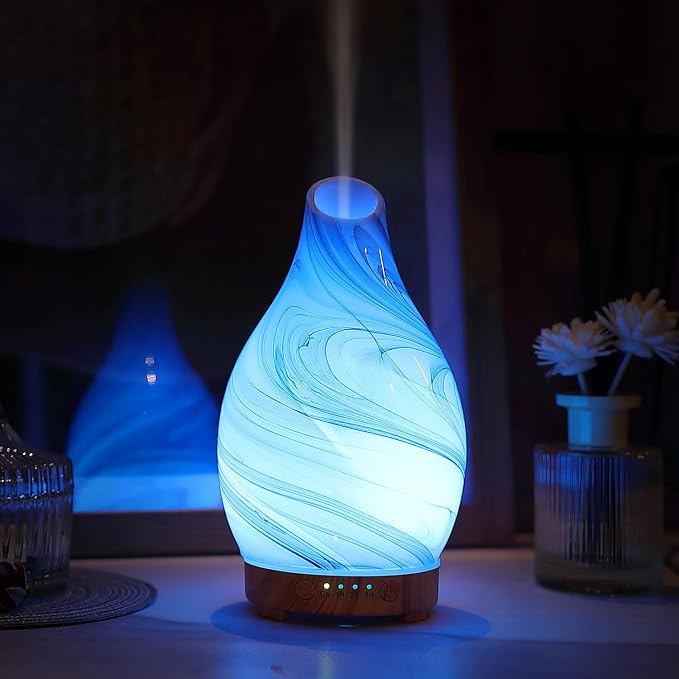 Essential Oil Diffuser, Art Glass Ultrasonic Aromatherapy Diffuser - Image 8