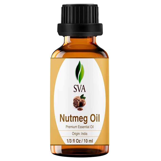 SVA Nutmeg Essential Oil – 1/3 Fl Oz – 100% Natural Nutmeg Oil by SVAORGANICS