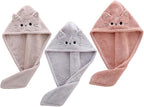 ARTIBETTER 3Pcs Cute Cat Hair Wrap Towels by ARTIBETTER