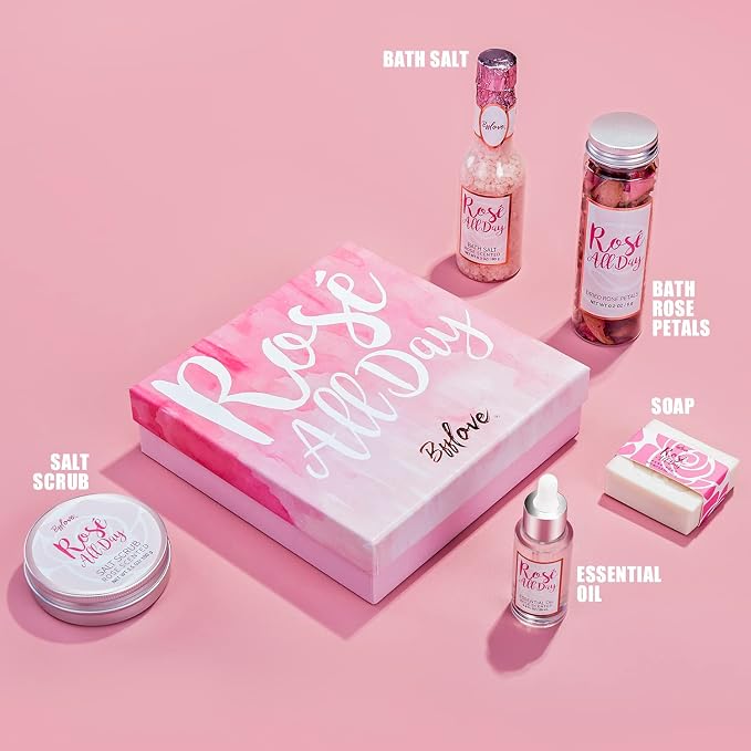 BFF LOVE 6 Pcs Rose Spa Set for Women, Spa Gifts for Women, Gift Set for Her - Image 2