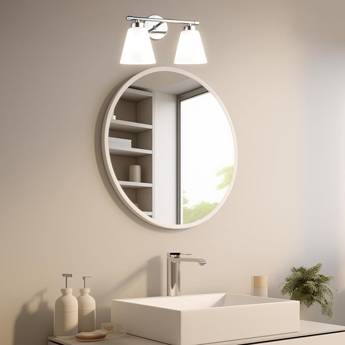 Hamilyeah Modern Chrome Bathroom Vanity Light Fixture Over Mirror, 2 Light - Image 4