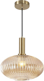 KCO Lighting Vintage Gold Pendant Light Fixture Amber Glass Pendant Light Mid by KCOLighting