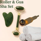 Gua Sha Facial Tool and Jade Roller Set –Anti-Aging Tools - Image 3