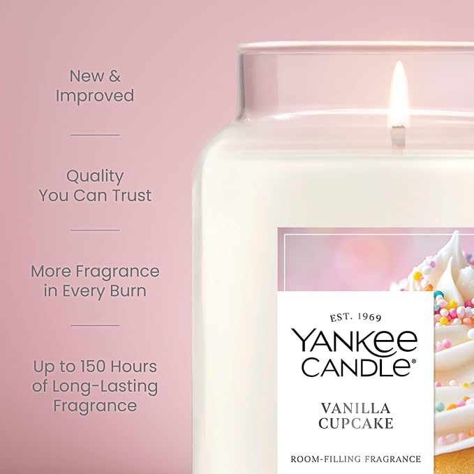 Yankee Candle Vanilla Cupcake, Scented Candle, 22oz Large Jar - Image 3