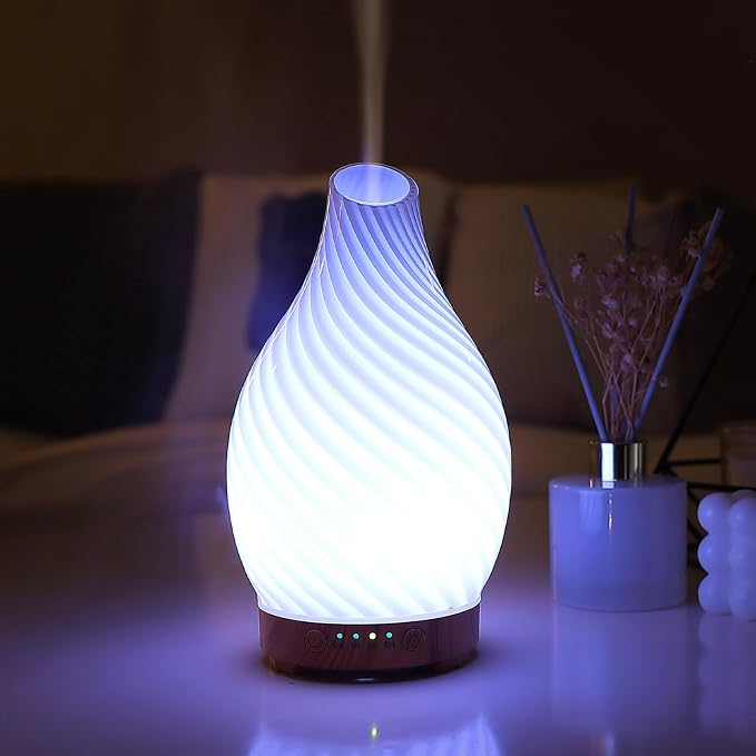 INRORANS Art Glass Essential Oil Diffuser - 160ml Ultrasonic Cool Mist Scent - Image 7