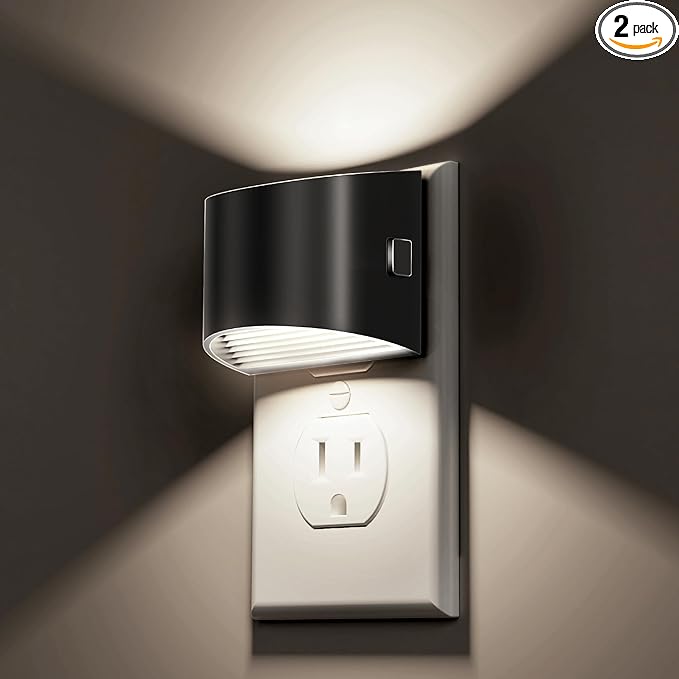 L LOHAS LED Night Lights Plug into Wall 2 Pack, Nightlight by LLOHASLED