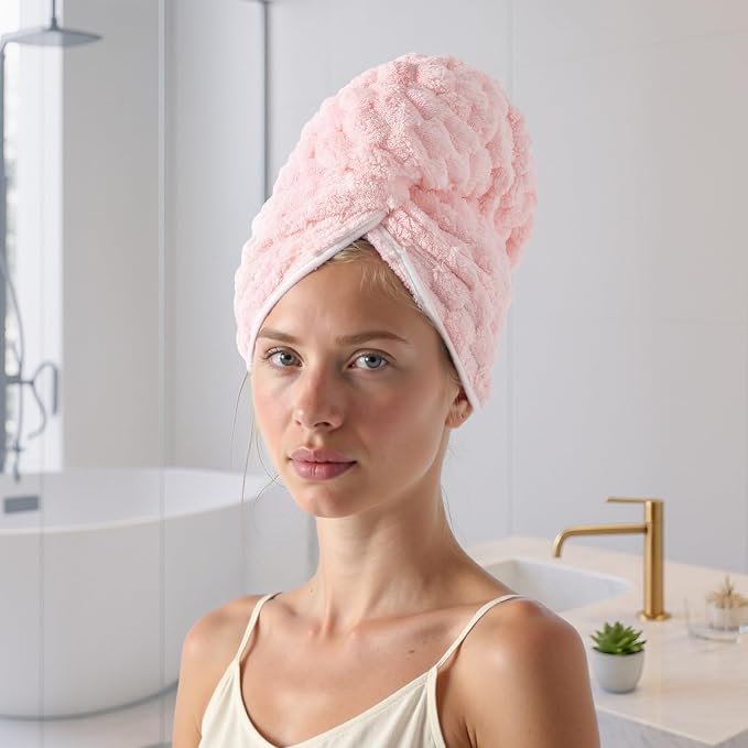 REDKISS Pink Microfiber Hair Towels - Image 9