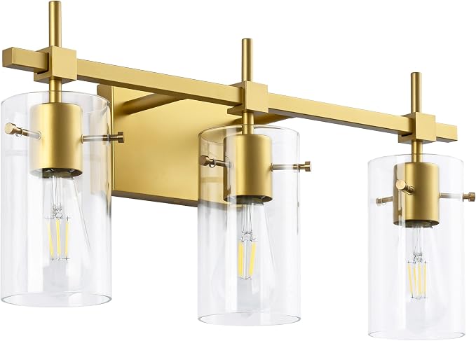 SOLFART Gold 3 Lights Bathroom Light Fixtures by SOLFART