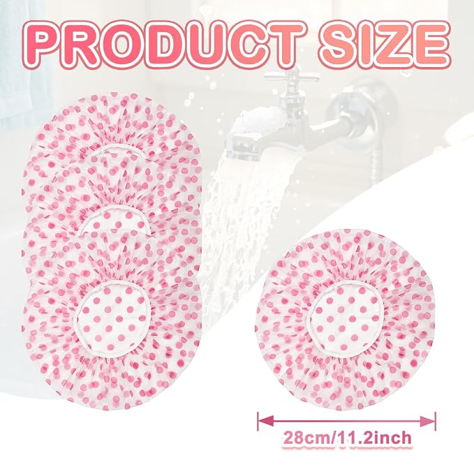 18 Pack Shower Caps for Women, Waterproof Reusable & Disposable Adjustable Bath - Image 2