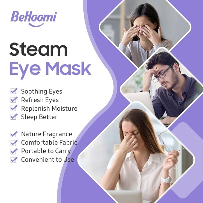BeHoomi 20Packs Steam Eye Mask, Heated Eye Mask Warm Compress - Image 3