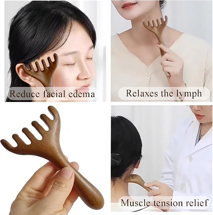OULIGET Natural Wooden Gua Sha Tool, Wooden Gua Sha Scraping Massage Tool - Image 3