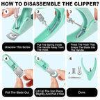 Green Adjustable Artificial Acrylic Fake Nail False Nail Tip Clipper Cutter - Image 4