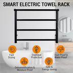 MyGift 4 Tier Wall Mounted Bathroom Towel Warmer Rack - Image 5