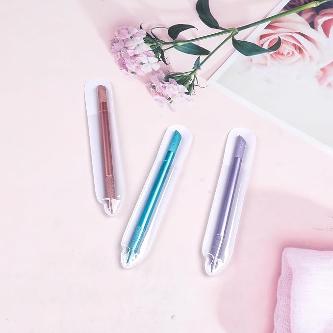 3Pcs Glass Cuticle Pusher, heemeei Dual-Ended Manicure Stick, Crystal Cuticle - Image 7