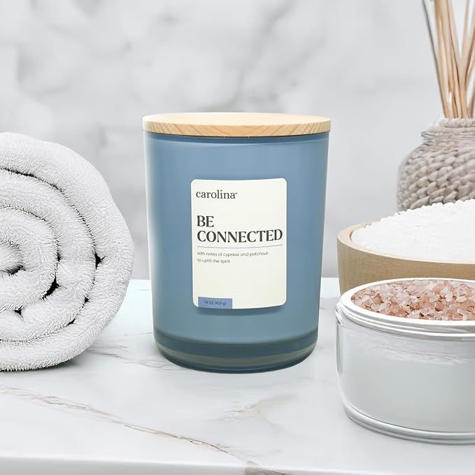Carolina Be Connected Scented Candle, 16 oz Cypress & Patchouli Scented - Image 3