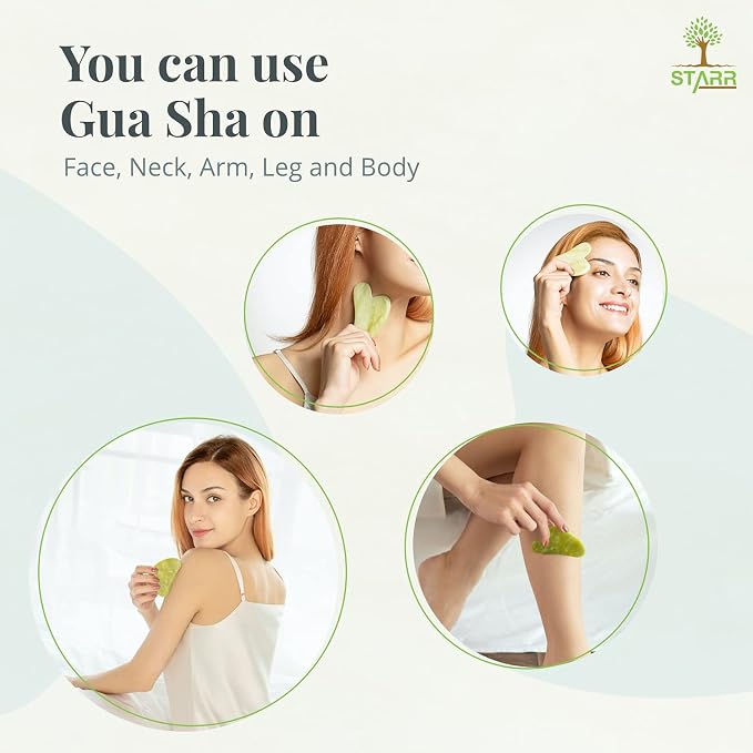 STARR-GIA Certified 100% Xiuyan Jade Gua Sha Massage Tool-Face Massager Reduces - Image 3
