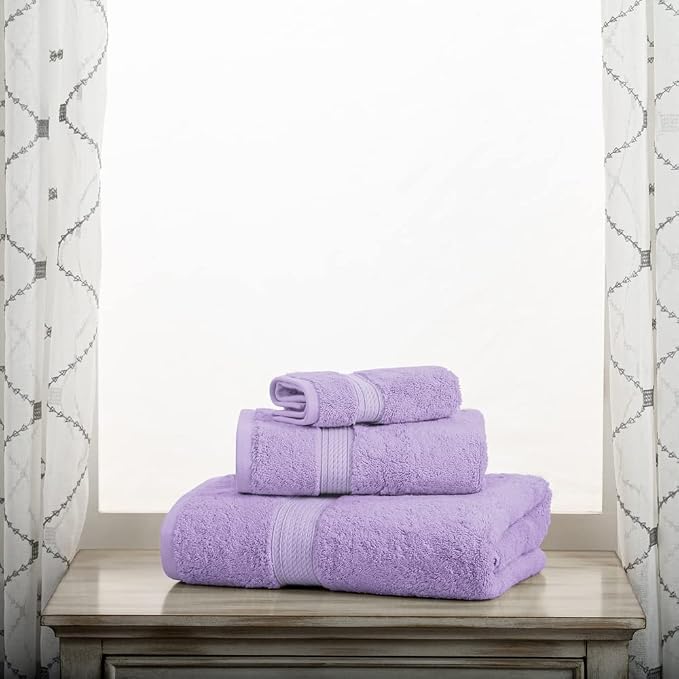 SUPERIOR Egyptian Cotton Pile 3 Piece Towel Set, Includes 1 Bath, 1 Hand - Image 9