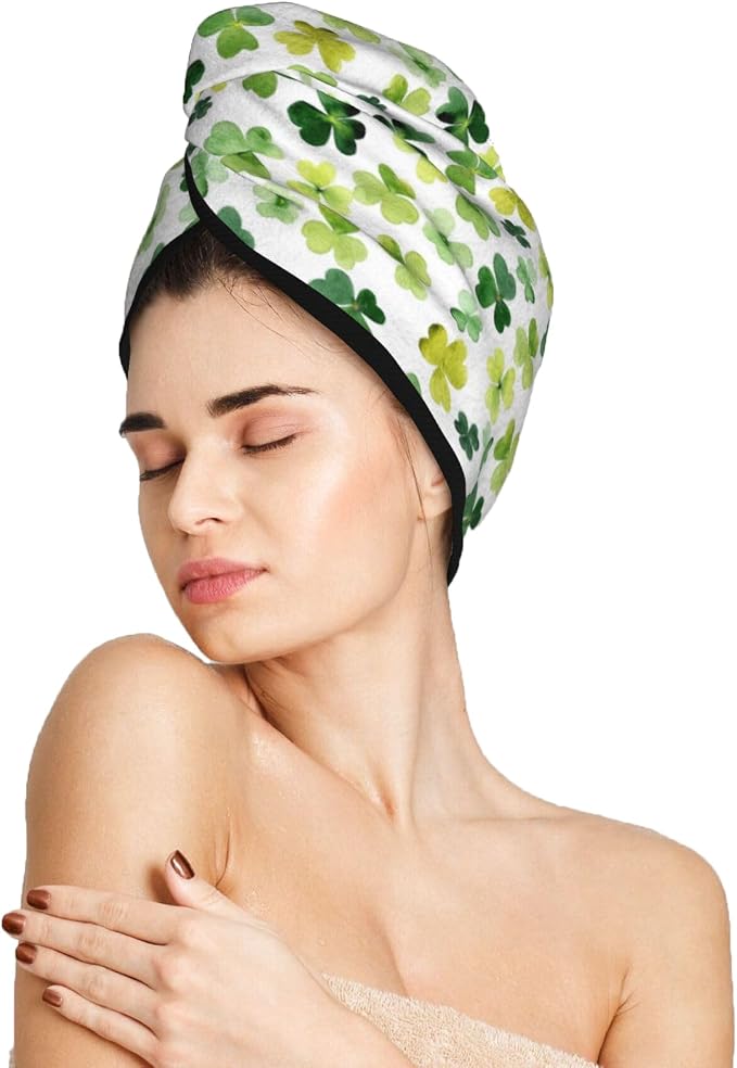 Leaf Hair Towel Wrap Microfiber Fast Drying Hair Turban by DecorateYourLife