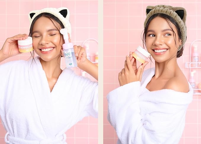 Huachi 2 Packs Cute Cat Spa Headband - Image 6