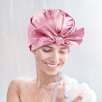 Large Shower Cap for Women Reusable Waterproof Adjustable Shower Caps - Image 5