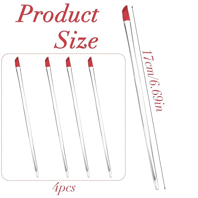 4 Pcs Rubber Tipped Cuticle Pusher, Dual-Ended Tipped Nail Art Tool, Nails - Image 2