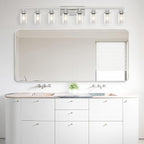 52inch Brushed Nickel Vanity Light Fixtures, 8 Light Brushed Nickel Bathroom - Image 2