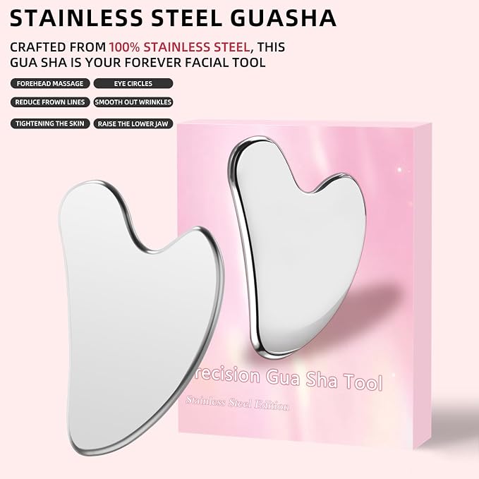 Stainless Steel Gua Sha Facial Tool – Metal Guasha - Image 3