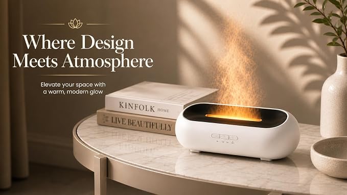 AquaAura Flame Effect Diffuser, 160ml Essential Oil Diffuser - Image 2