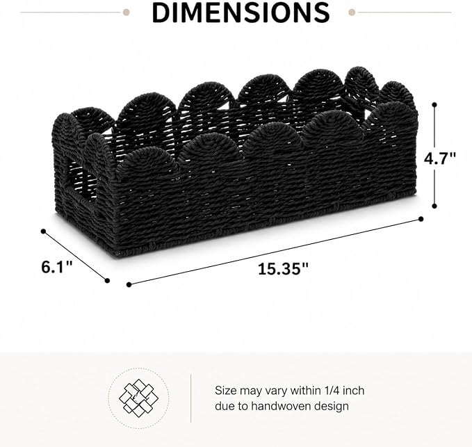 Scalloped Toilet Tank Basket for Back of Toilet, Bathroom Organizer for Tank Top - Image 3