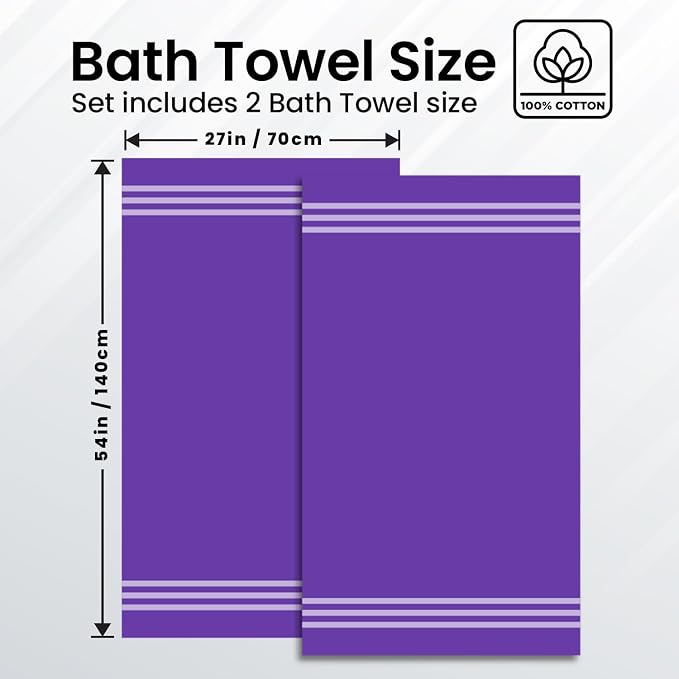 Infinitee Xclusives 100% Cotton Luxury Bath Towels Set of 2 - Image 3