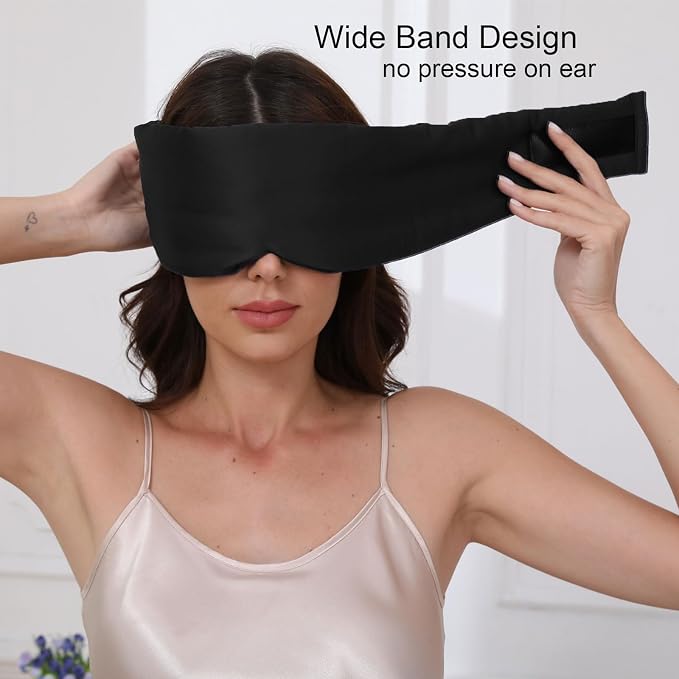 100% Mulberry Silk Sleep Mask for Women & Men Beauty Sleep, Adjustable - Image 3