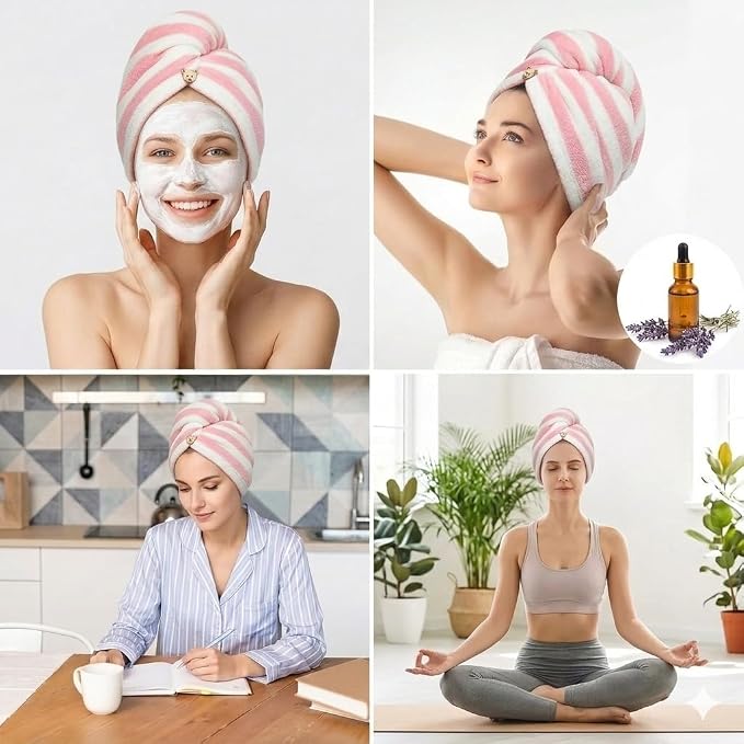 3 Pack Microfiber Hair Towel Wrap - Image 4