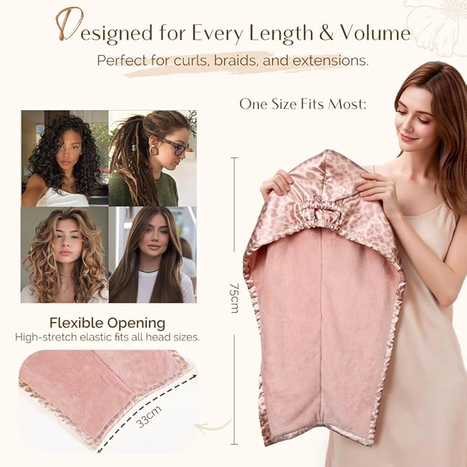 YANIBEST Satin Microfiber Hair Towel Wrap - Image 3
