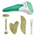 Charmonic 6 in 1 Ice Roller & Jade Roller and Gua Sha Set, Facial Massage Kits by Charmonic