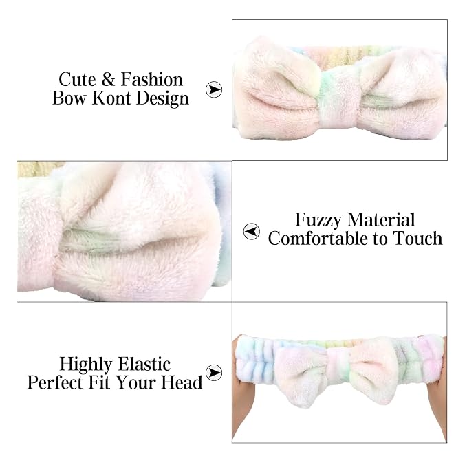 8 Pack Spa Headbands, Microfiber Face Wash Headbands - Image 6
