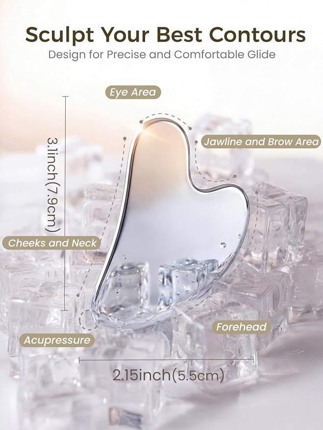 Gua Sha Facial Tool – Stainless Steel Guasha Tool - Image 3