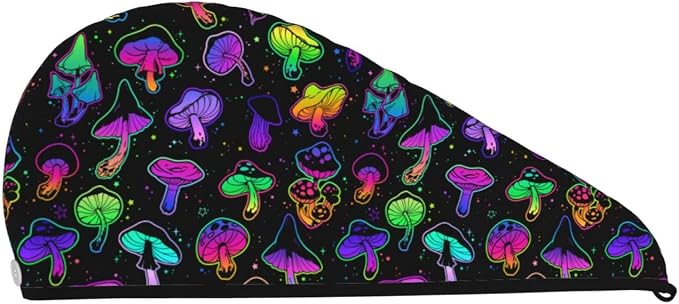 Mushrooms Hair Towel Wrap Microfiber Fast Drying Hair Turban - Image 7