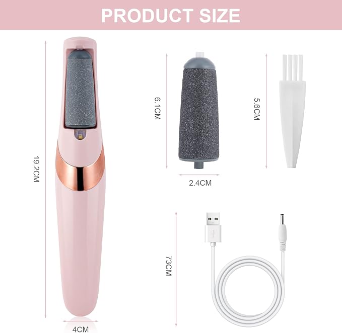 AOOWU Electric Foot File, USB Rechargeable Feet Callus Remover - Image 6