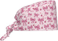 Scrub Cap for Women and Men Boho Black Leaf Pattern Adjustable Breathable by SUPLUCHOM