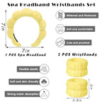 Spa Headbands for Washing Face Wristband Set Sponge Makeup Skincare Headband - Image 2