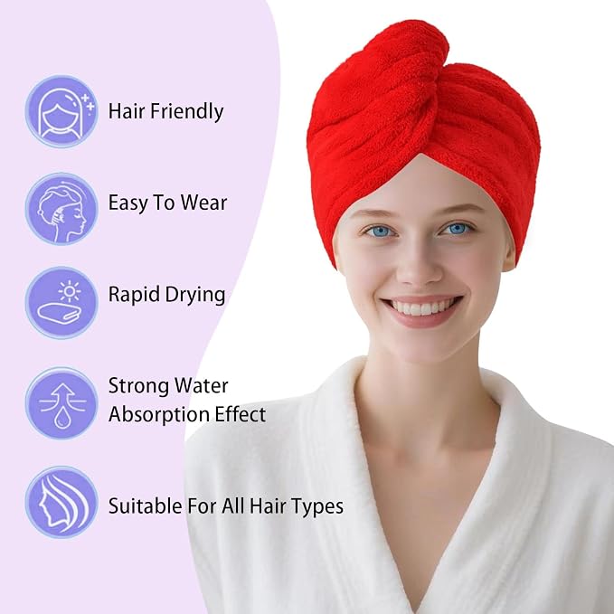 Microfiber Hair Drying Towel Wrap - Image 4