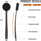 Silicone Back Scrubber for Shower, 17in Lengthen Long Handle Body Brush - Image 2