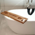 EcoDecors Eleganto 30" Live Edge Solid Teak Bath Caddy Tray - Image 8