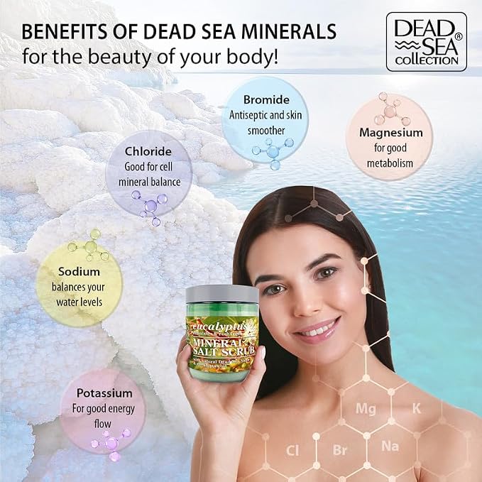 Dead Sea Collection Eucalyptus Salt Scrub – Exfoliating Body Scrub - Image 4