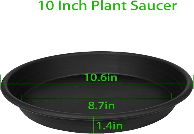 6 Pack Plant Saucer 10 inch, Heavy Duty Plastic Plant Saucers 10 inch, Durable - Image 2