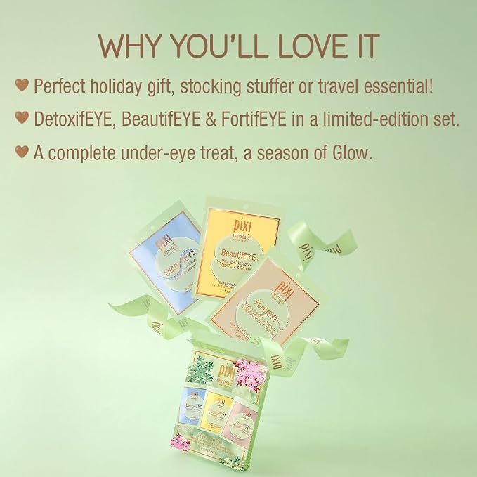 Pixi Beauty Holiday Eye Patch Trio | 3 Single Use Eye Patches - Image 3
